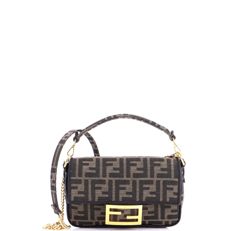 Fendi Baguette Nm Bag Zucca Canvas Mini
