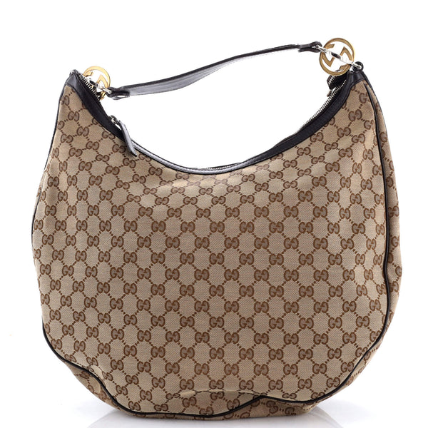 Gucci Twins Hobo Gg Canvas Medium