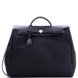 Hermes Herbag Toile And Leather Mm