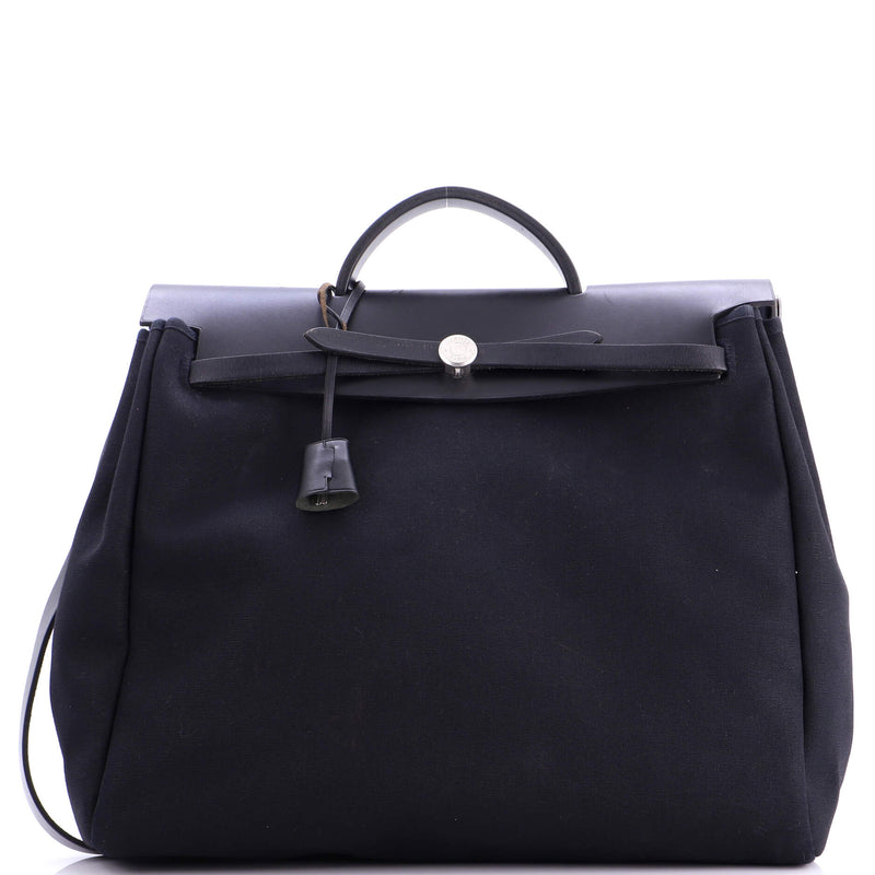 Hermes Herbag Toile And Leather Mm