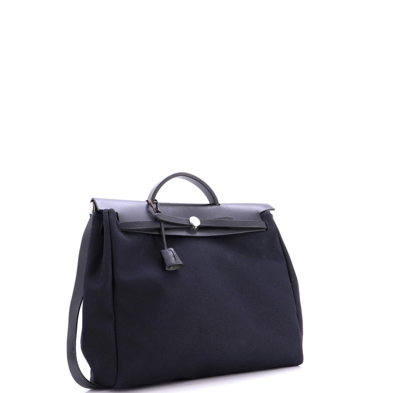 Hermes Herbag Toile And Leather Mm