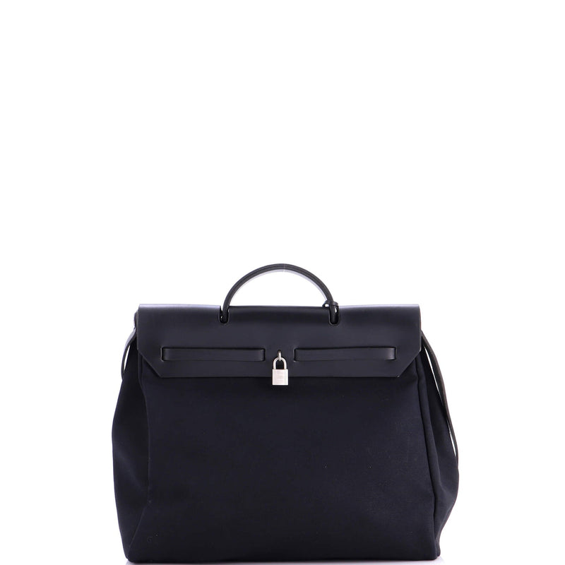 Hermes Herbag Toile And Leather Mm