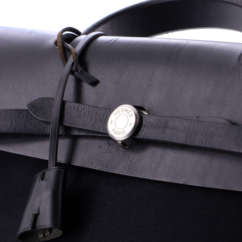 Hermes Herbag Toile And Leather Mm