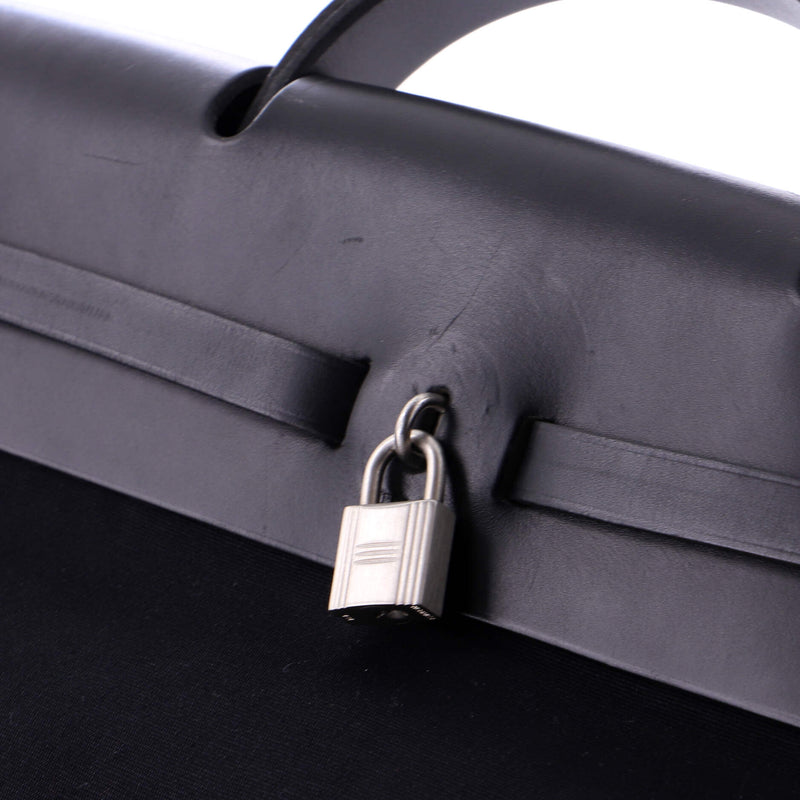 Hermes Herbag Toile And Leather Mm