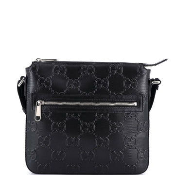 Gucci Front Zip Messenger Gg Embossed