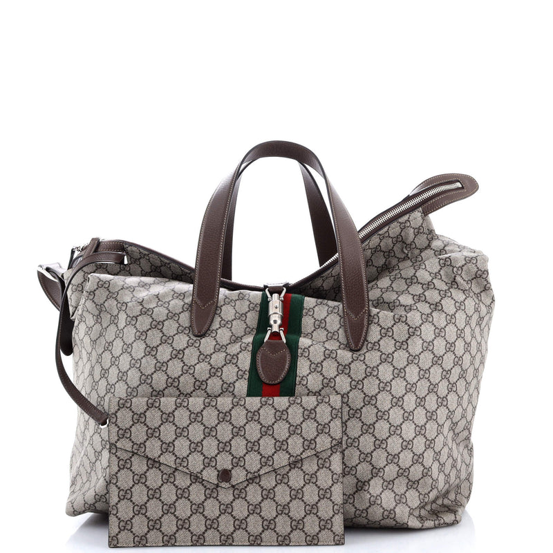 Gucci Jackie Duffle Bag Gg Coated Canvas