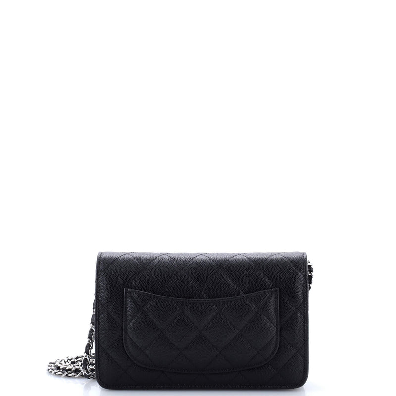 Chanel Chain Cc Wallet On Quilted Caviar
