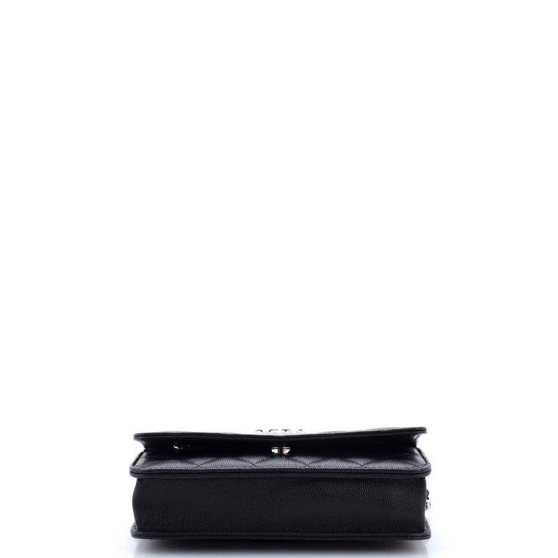 Chanel Chain Cc Wallet On Quilted Caviar