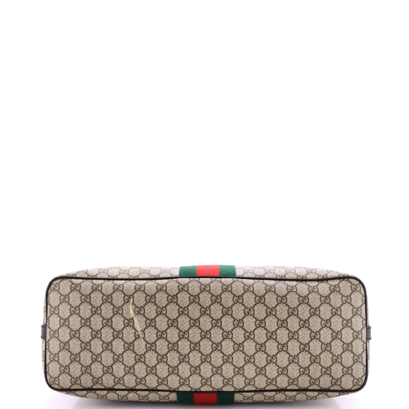 Gucci Web Duffle Bag Gg Coated Canvas