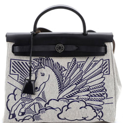 Hermes Herbag Zip Pegase Pop Toile And