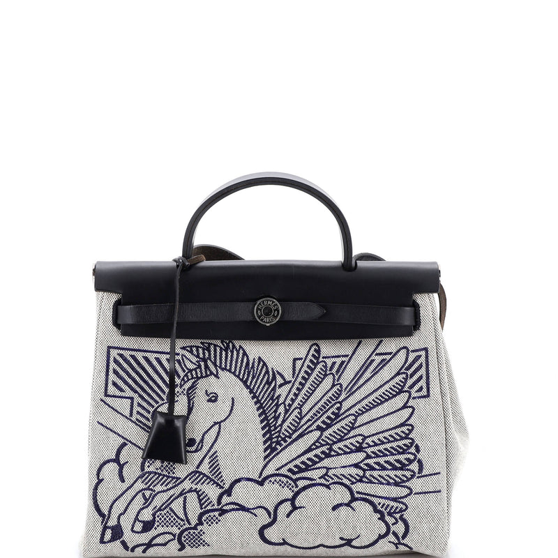 Hermes Herbag Zip Pegase Pop Toile And