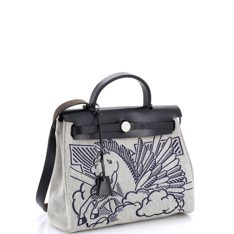 Hermes Herbag Zip Pegase Pop Toile And