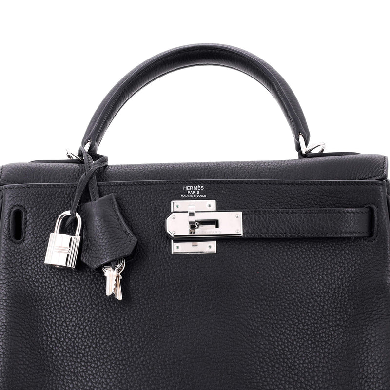 Hermes Kelly Handbag Noir Togo With