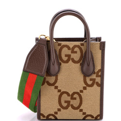Gucci Vertical Tote Jumbo Gg Canvas Mini