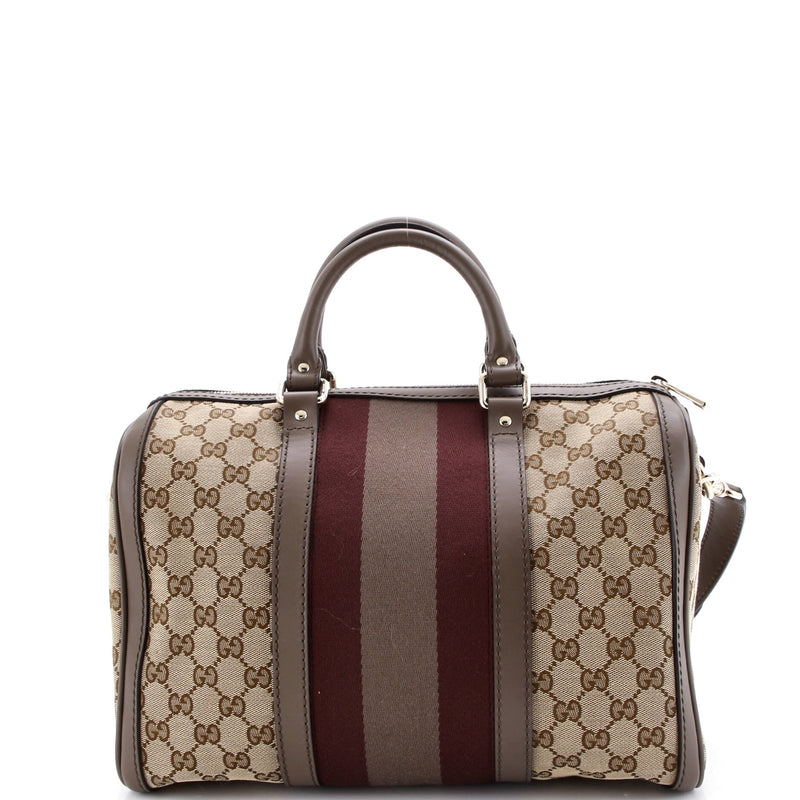 Gucci Vintage Web Boston Bag Gg Canvas