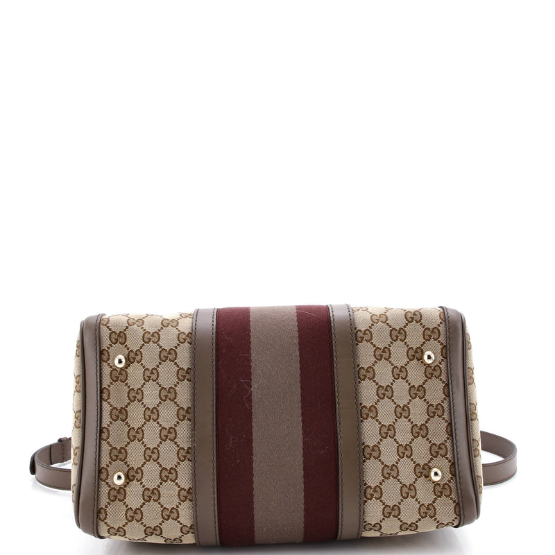 Gucci Vintage Web Boston Bag Gg Canvas