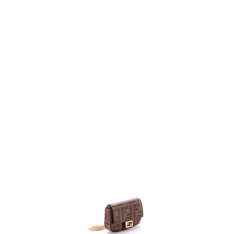 Fendi Chain Baguette Charm Bag Zucca