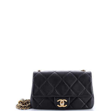 Chanel Double Cc Pearl Flap Bag Quilted