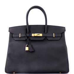 Hermes Birkin Handbag Noir Epsom With