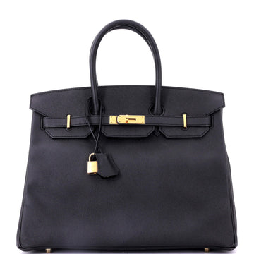 Hermes Birkin Handbag Noir Epsom With