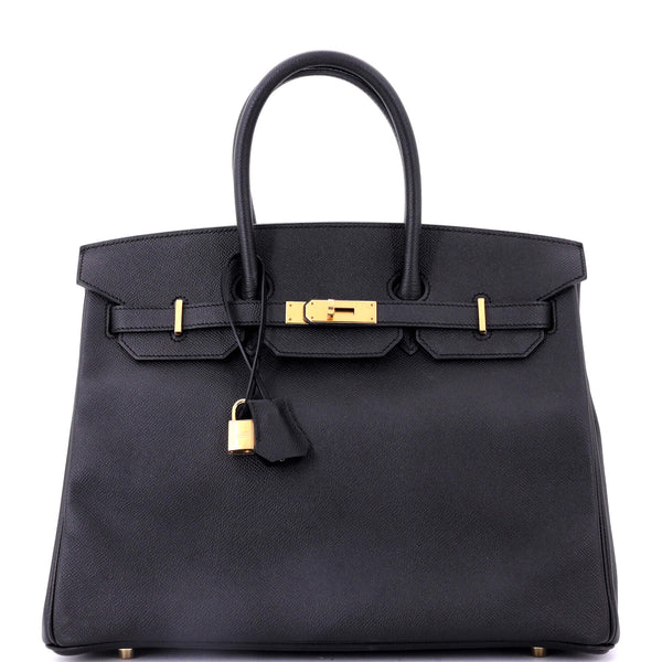 Hermes Birkin Handbag Noir Epsom With