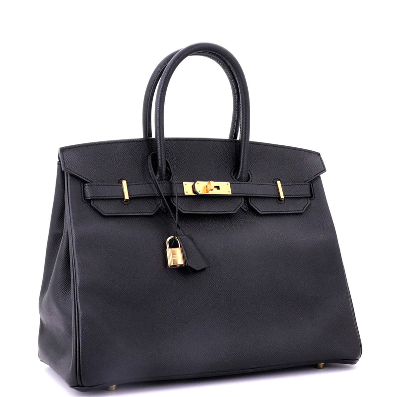 Hermes Birkin Handbag Noir Epsom With