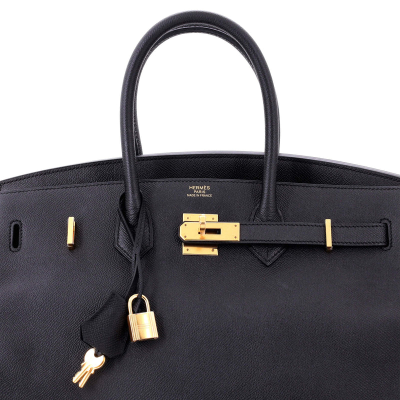 Hermes Birkin Handbag Noir Epsom With