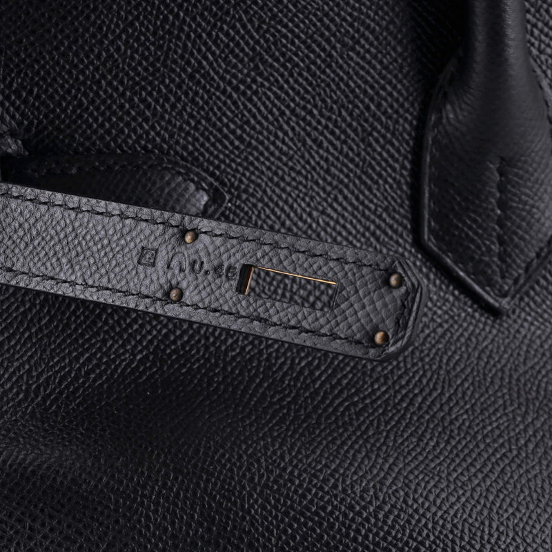 Hermes Birkin Handbag Noir Epsom With