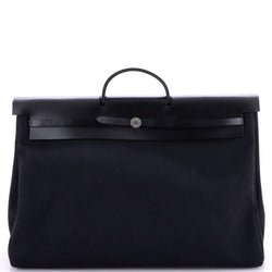 Hermes Herbag Zip Leather And Toile 50