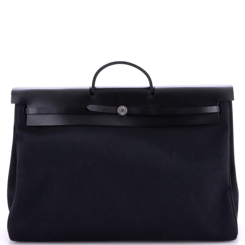 Hermes Herbag Zip Leather And Toile 50