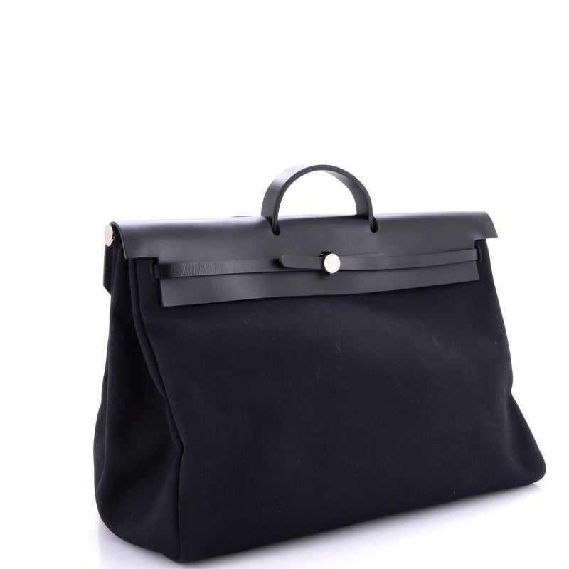 Hermes Herbag Zip Leather And Toile 50