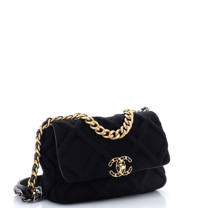 Chanel 19 Flap Bag Quilted Jersey Medium