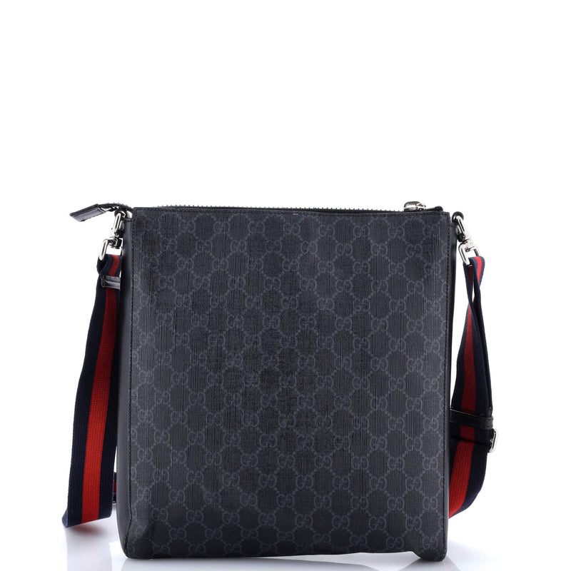 Gucci Web Strap Front Zip Messenger Bag