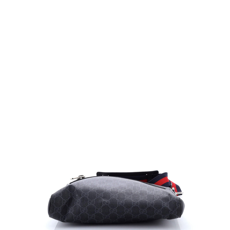 Gucci Web Strap Front Zip Messenger Bag