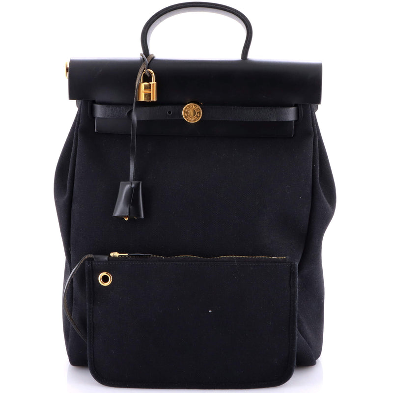 Hermes Herbag A Dos Zip Backpack Toile