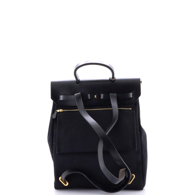 Hermes Herbag A Dos Zip Backpack Toile