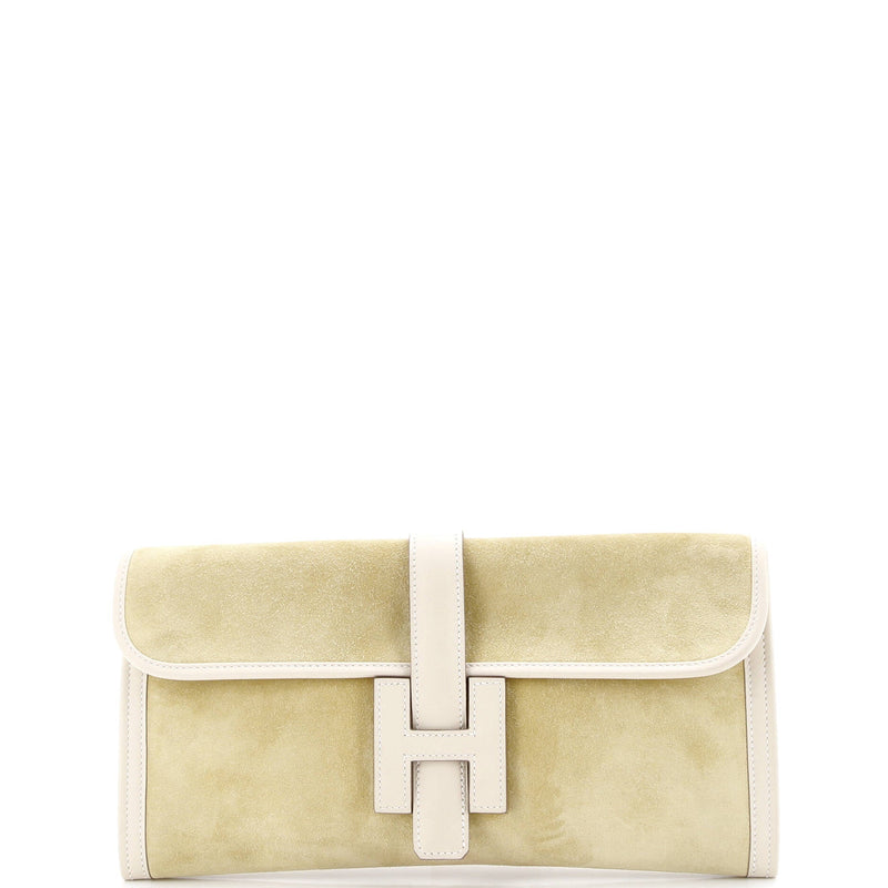 Hermes Jige Elan Clutch Doblis Suede 29