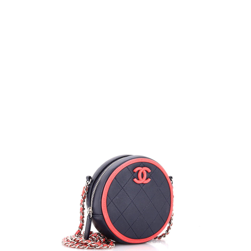 Chanel Color Pop Round Clutch With Chain