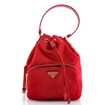 Prada Drawstring Bucket Bag Tessuto