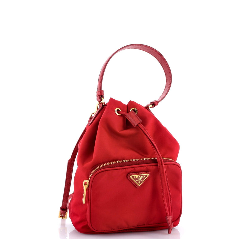 Prada Drawstring Bucket Bag Tessuto