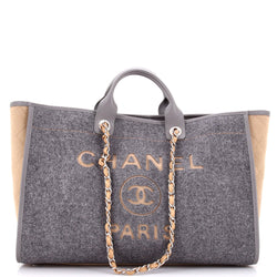 Chanel Deauville Tote Wool Felt Large
