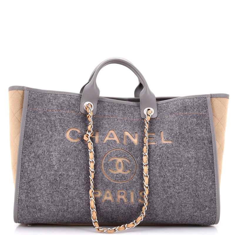 Chanel Deauville Tote Wool Felt Large