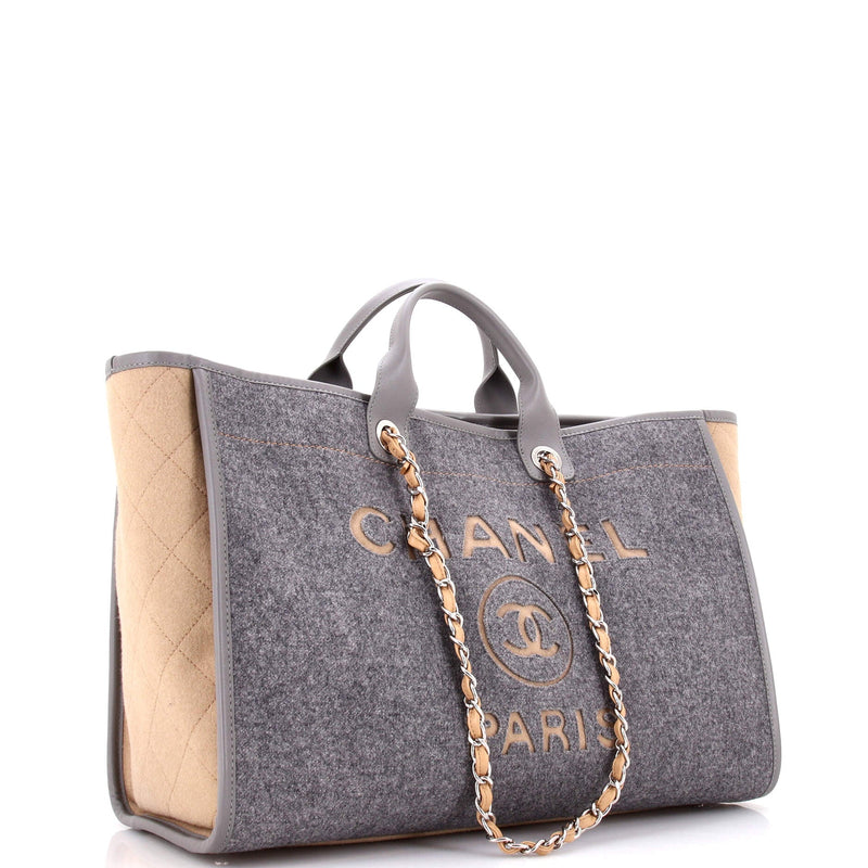 Chanel Deauville Tote Wool Felt Large