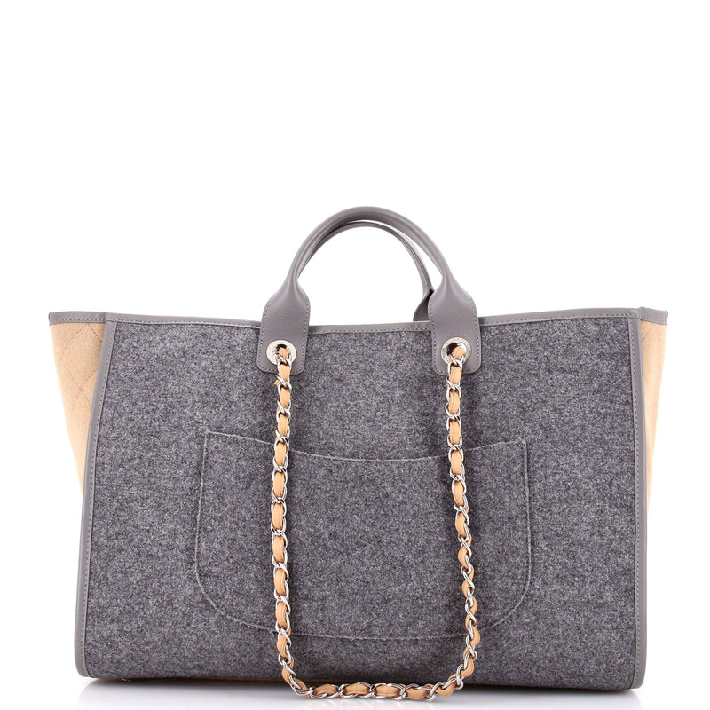 Chanel Deauville Tote Wool Felt Large