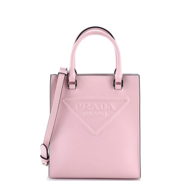 Prada Logo Drill Tote Leather Mini