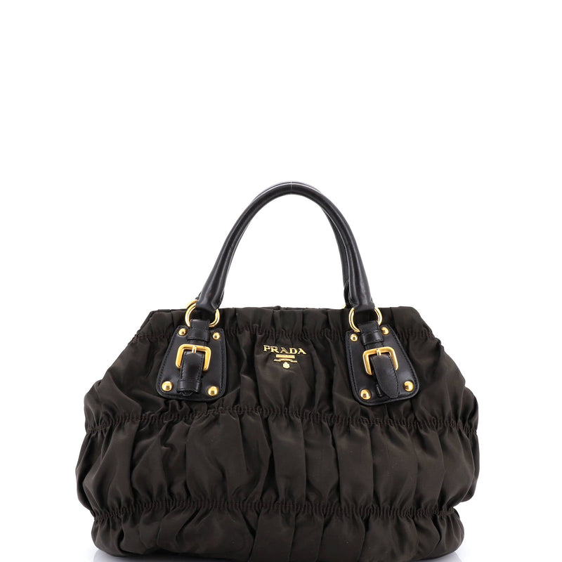 Prada Gaufre Convertible Tote Leather