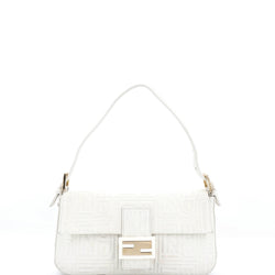 Fendi Baguette Bag Logo Embossed Leather