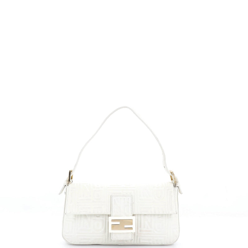 Fendi Baguette Bag Logo Embossed Leather