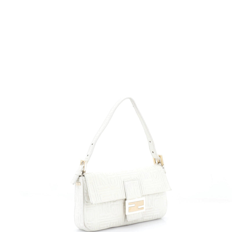 Fendi Baguette Bag Logo Embossed Leather
