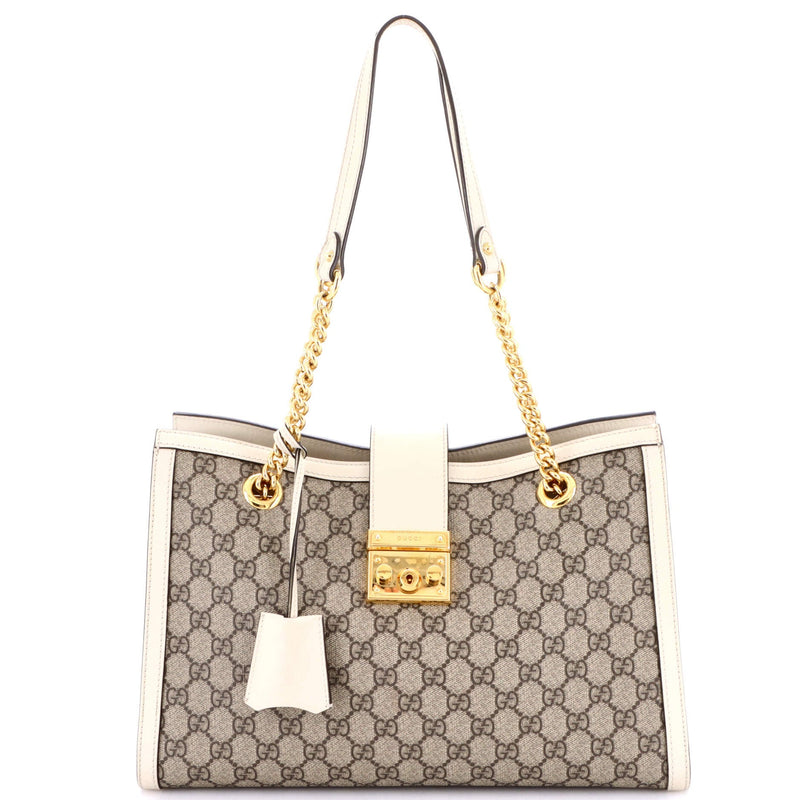 Gucci Padlock Chain Tote Gg Coated